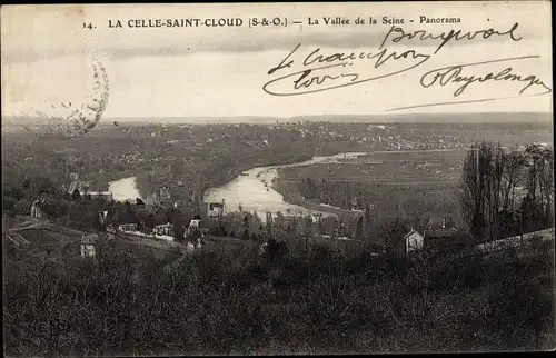 Ak La Celle-Saint-Cloud Yvelines, Vallée de la Seine, Panorama