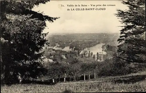 Ak La Celle-Saint-Cloud Yvelines, Vallée de la Seine, Vue prise des coteaux