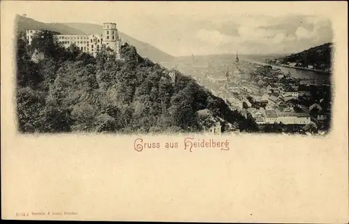 Ak Heidelberg am Neckar, Schlossansicht mit Umgebung