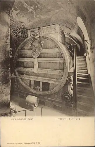 Ak Heidelberg am Neckar, Das Große Fass, Schloss