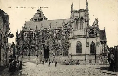 Ak Louviers Eure, Église Notre Dame