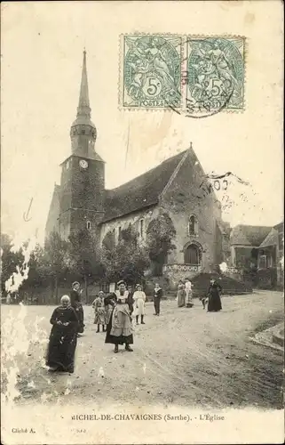 Ak Michel de Chavaignes Sarthe, L´Église