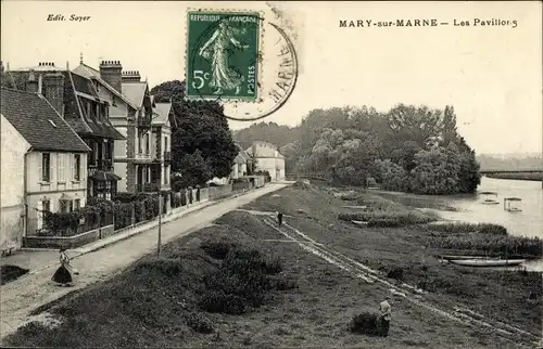 Ak Mary sur Marne Seine et Marne, Les Pavillons