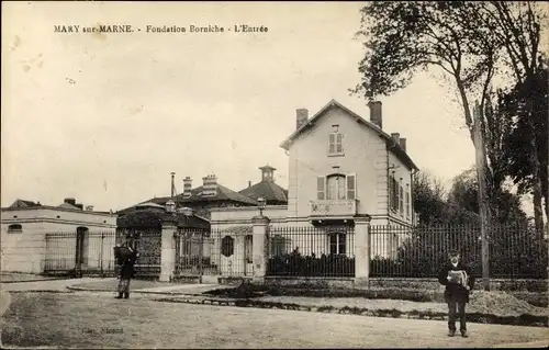 Ak Mary sur Marne Seine et Marne, L´Entrée