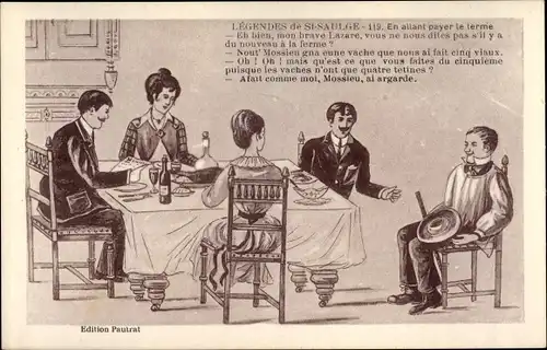 Künstler Ak Saint Saulge Nièvre, Legendes, en allant payer le terme, brave Lazare