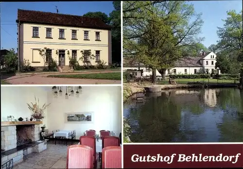 Ak Steinhöfel in Brandenburg, Hotel Restaurant Gutshof Behlendorf, See