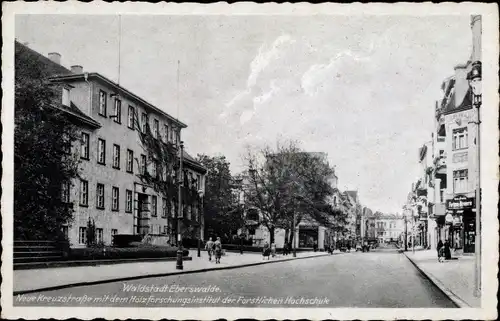 Ak Eberswalde im Kreis Barnim, Kreuzstraße, Holzforschungsinstitut der Forstlichen Hochschule