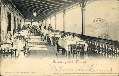 Ak Sankt Wolfgang im Salzkammergut, Schafberghotel, Veranda