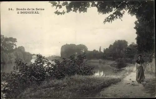 Ak Bougival Yvelines, Bords de la Seine