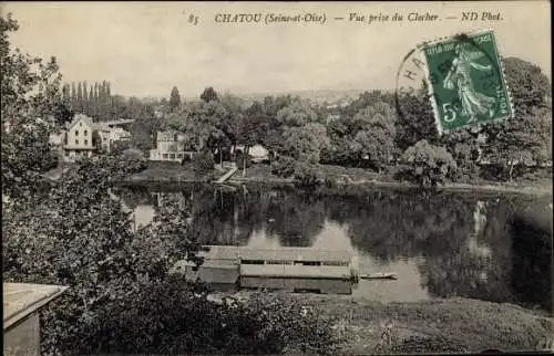 Ak Chatou Yvelines, Vue prise du Clocher