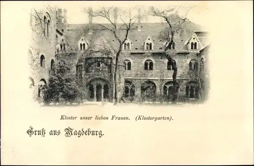 Ak Magdeburg an der Elbe, Kloster unser lieben Frau, Klostergarten