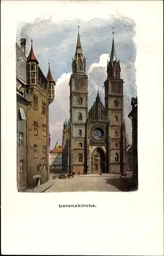 Künstler Ak Nürnberg in Mittelfranken Bayern, Lorenzkirche