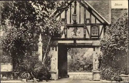 Ak Dives sur Mer Calvados, Entrée de l´Hostellerie Guillaume le Conquérant