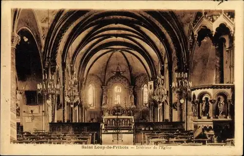 Ak Saint Loup de Fribois Calvados, Intérieur de l´Église