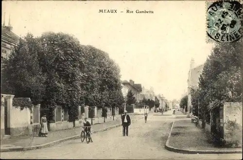 Ak Meaux Seine-et-Marne, Rue Gambetta