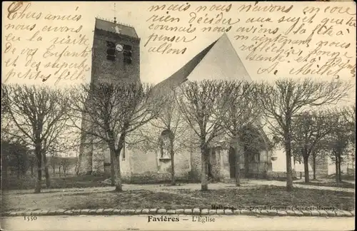 Ak Favieres Seine et Marne, L´Église