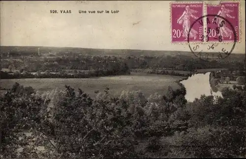 Ak Vaas Sarthe, Vue sur le Loir