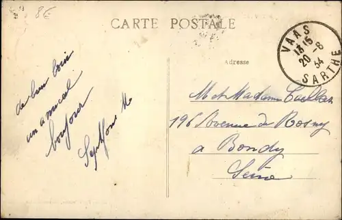 Ak Vaas Sarthe, Vue sur le Loir