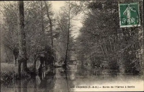 Ak Crosnes Essonne, Bords de l'Yerres a Senlis