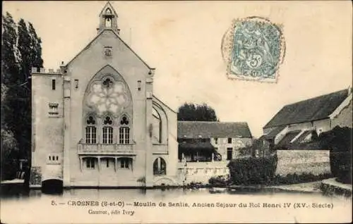 Ak Crosnes Essonne, Moulin de Senlis, Ancien Sejour du Roi Henri IV