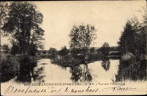 Ak Courdimanche-sur-Essonne Essonne, Vue sur l'Essonnes