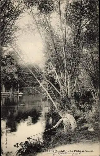 Ak Yerres Essonne, La Peche au Vairon