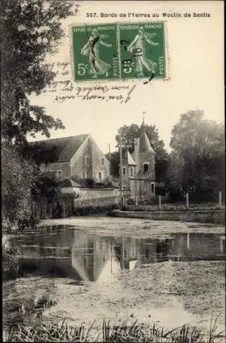 Ak Crosnes Essonne, Bords de l'Yerres au Moulin de Senlis