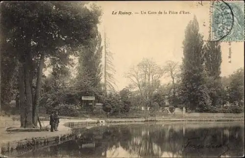 Ak Le Raincy Seine Saint Denis, Un Coin de la Piece d'Eau