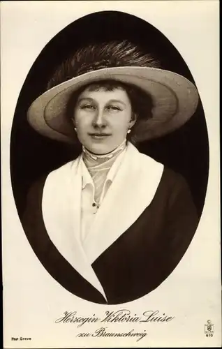Passepartout Ak Prinzessin Victoria Luise von Preußen, Herzogin von Braunschweig, Portrait
