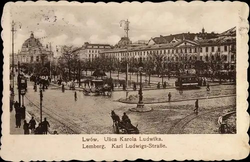 Ak Lwów Lemberg Ukraine, Karl Ludwigs Straße