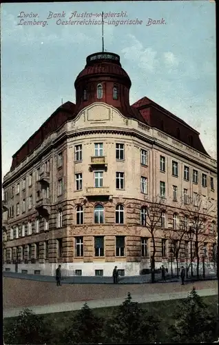 Ak Lwów Lemberg Ukraine, Österreichisch ungarische Bank