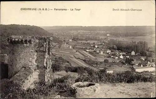 Ak Chevreuse Yvelines, Panorama, La Tour