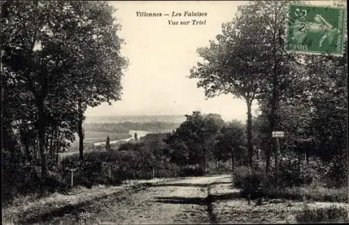 Ak Villennes sur Seine Yvelines, Les Falaises, Vue sur Triel