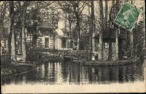 Ak Le Vésinet Yvelines, Le long des Petites Rivieres