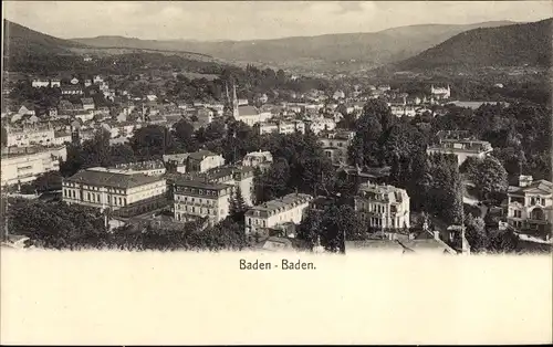 Ak Baden Baden am Schwarzwald, Panorama des Ortes