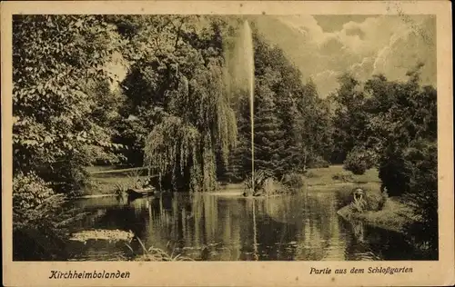 Ak Kirchheimbolanden in Rheinland Pfalz, Partie aus dem Schlossgarten