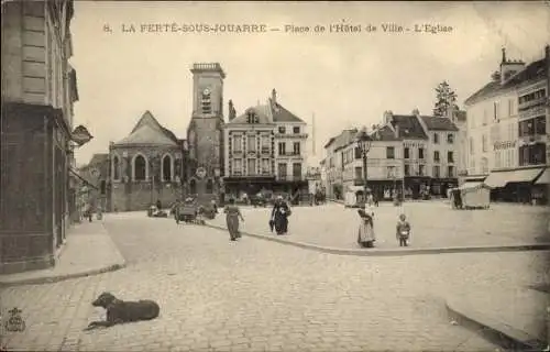 Ak La Ferté-sous-Jouarre Seine-et-Marne, Place de l´Hôtel de Ville