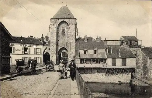 Ak Moret-sur-Loing Seine et Marne, Porte de Bourgogne