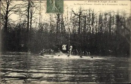 Ak Nangis Seine et Marne, La Chasse à Courre, Goufre de la Faisanderie, L´Hallali