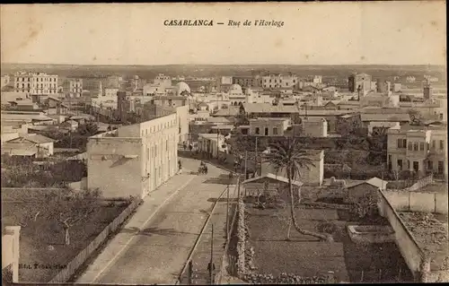 Ak Casablanca Marokko, Rue de l'Horloge