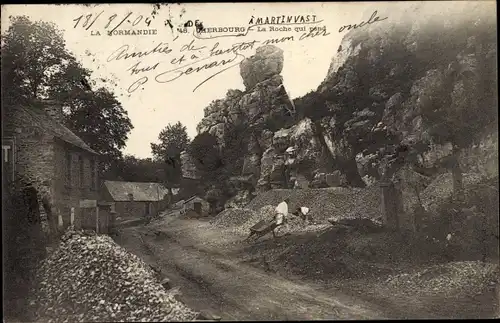 Ak Cherbourg Manche, La Roche qui pend