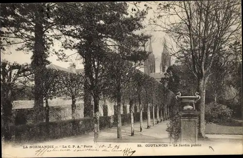 Ak Coutances Manche, Le Jardin public