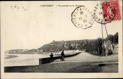 Ak Carteret Manche, Promenade de la Digue