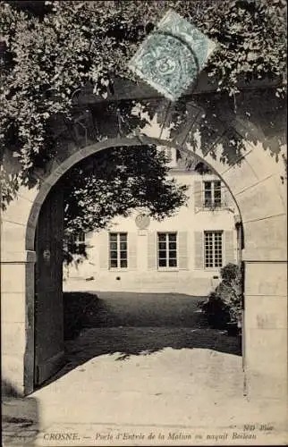 Ak Crosne Essonne, Porte d'Entree de la Maison ou naquit Boileau