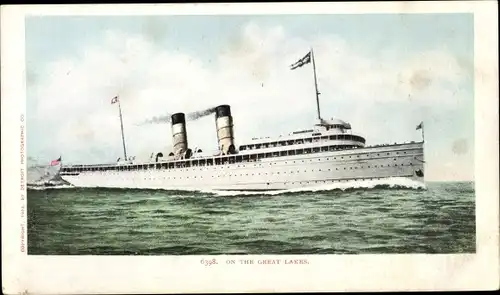 Ak Steamer in the Great Lakes, Dampfschiff