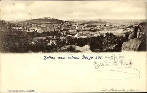 Ak Brno Brünn Südmähren, Brünn vom rothen Berge aus