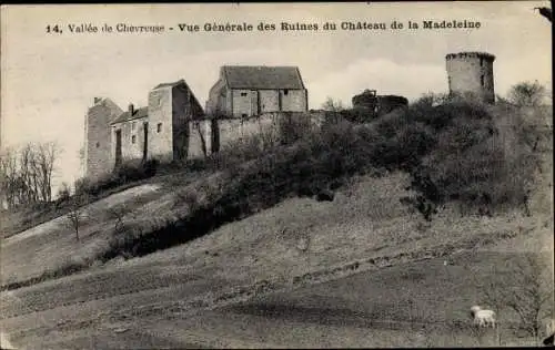 Ak Chevreuse Yvelines, Gesamtansicht der Schlossruinen