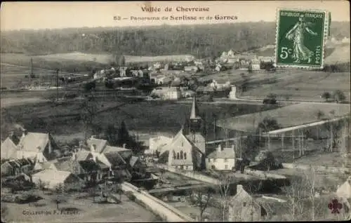 Ak Chevreuse Yvelines, Panorama de Senlisse et de Garnes