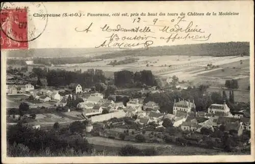 Ak Chevreuse Yvelines, Panorama, Château de la Madeleine