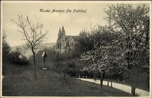 Ak Obernhof an der Lahn, Kloster Arnstein im Frühling